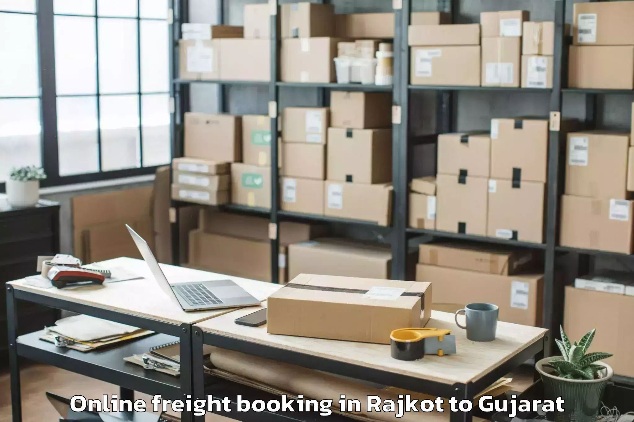 Easy Rajkot to Satlasana Online Freight Booking Booking